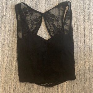 Event black lace crop top gently worn.